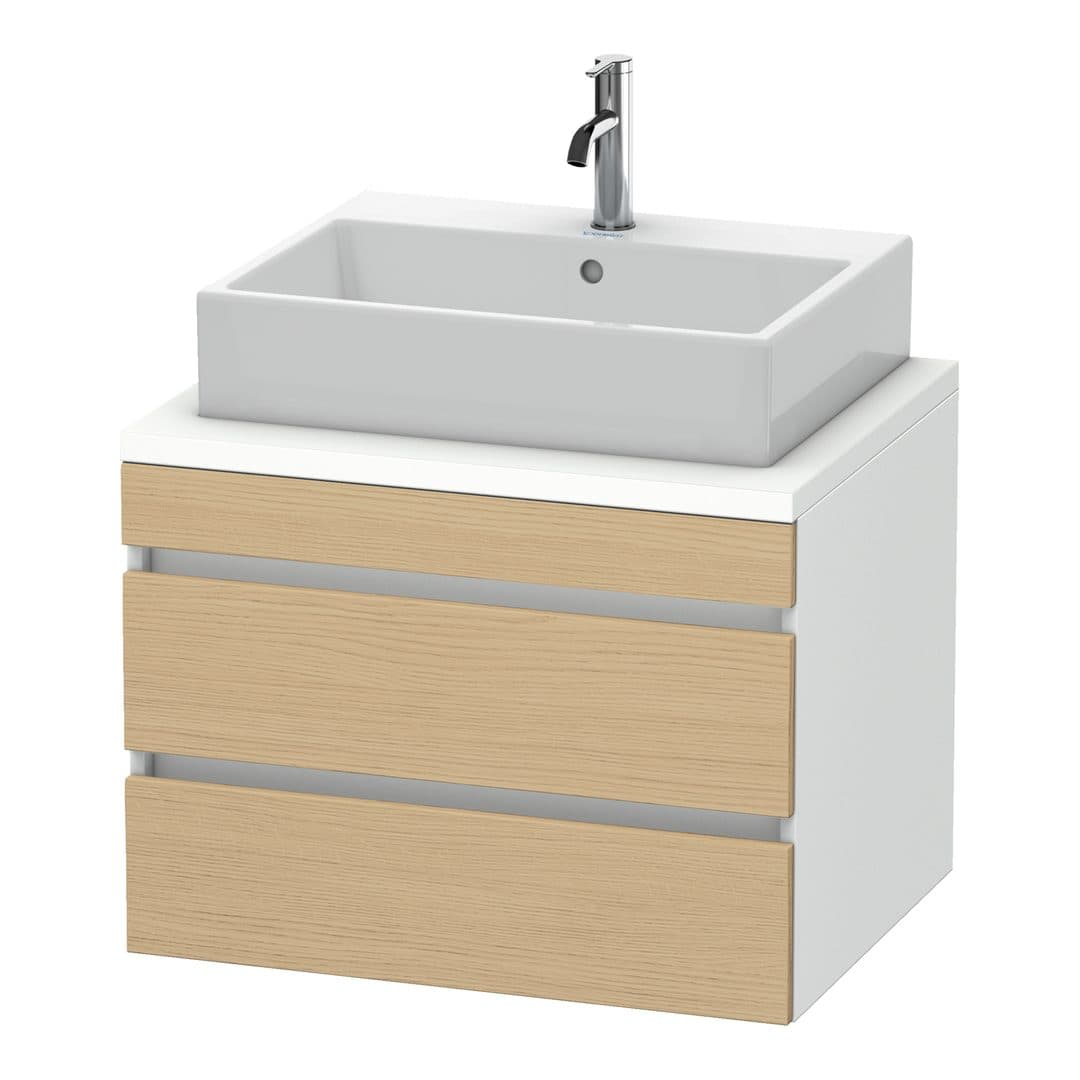 Duravit DuraStyle – Έπιπλο Νιπτήρα – 700 mm, για κονσόλα, 2 συρτάρια, νιπτήρας κέντρο, σώμα White Matt – Natural oak, Decor (DS531603018)