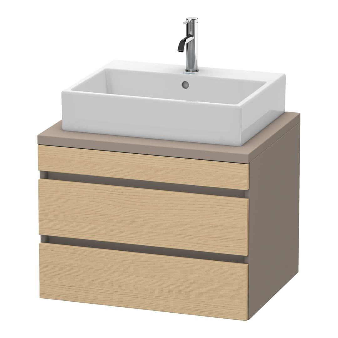 Duravit DuraStyle – Έπιπλο Νιπτήρα – 700 mm, για κονσόλα, 2 συρτάρια, νιπτήρας κέντρο, σώμα Basalte Matt – Natural oak, Decor (DS531603043)