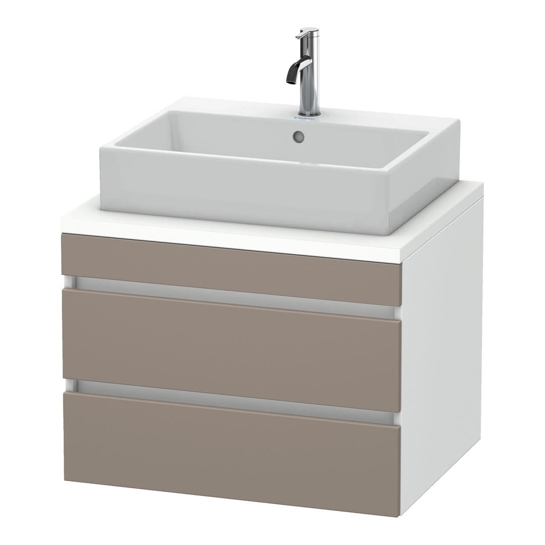Duravit DuraStyle – Έπιπλο Νιπτήρα – 700 mm, για κονσόλα, 2 συρτάρια, νιπτήρας κέντρο, σώμα White Matt – Basalte Matt, Decor (DS531604318)