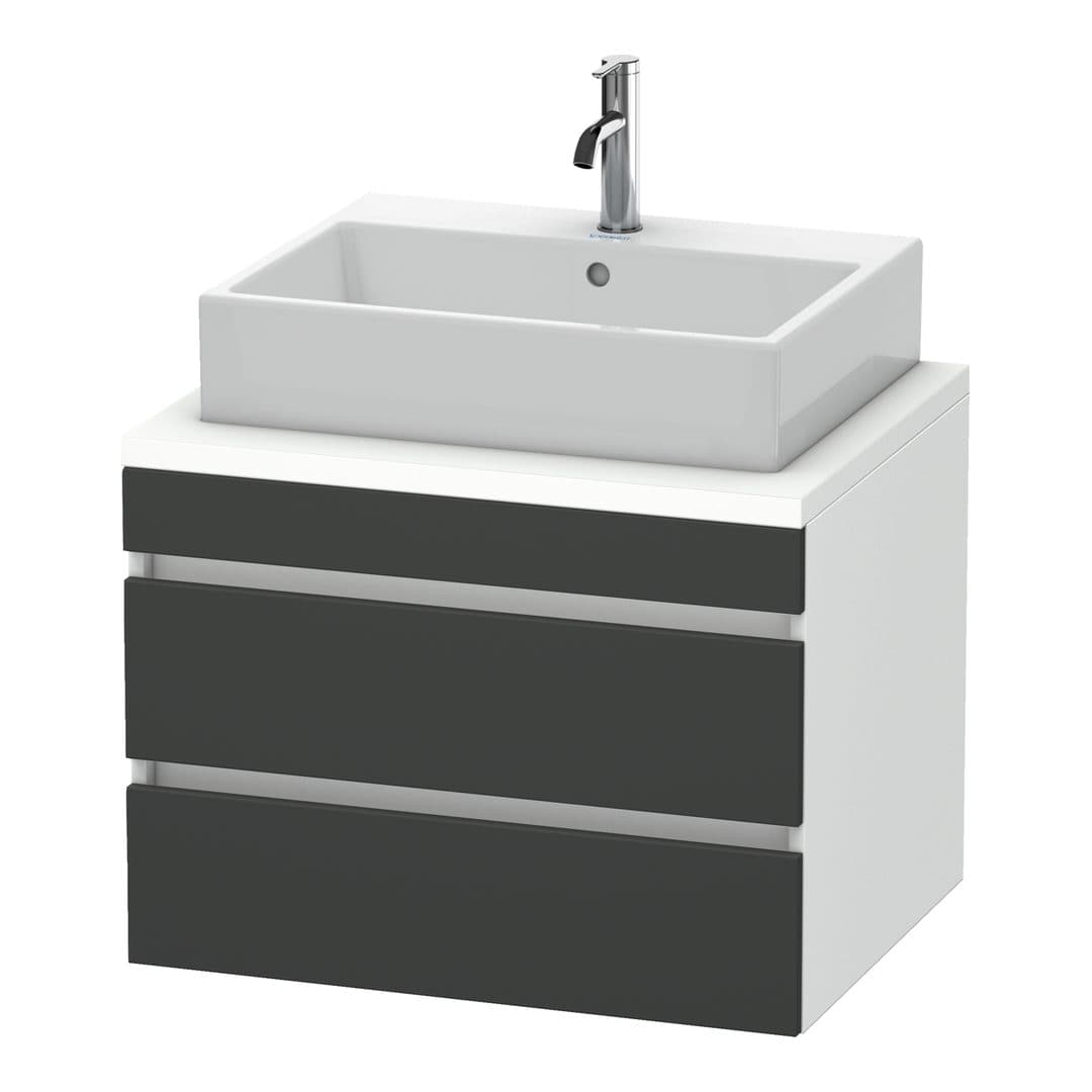 Duravit DuraStyle – Έπιπλο Νιπτήρα – 700 mm, για κονσόλα, 2 συρτάρια, νιπτήρας κέντρο, σώμα White Matt – Graphite Matt, Decor (DS531604918)