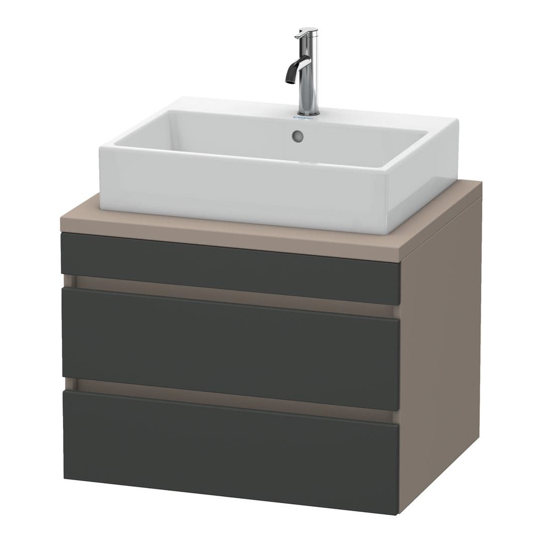 Duravit DuraStyle – Έπιπλο Νιπτήρα – 700 mm, για κονσόλα, 2 συρτάρια, νιπτήρας κέντρο, σώμα Basalte Matt – Graphite Matt, Decor (DS531604943)