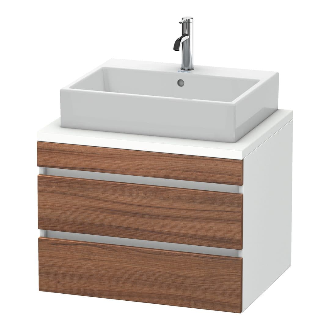 Duravit DuraStyle – Έπιπλο Νιπτήρα – 700 mm, για κονσόλα, 2 συρτάρια, νιπτήρας κέντρο, σώμα White Matt – Walnut Matt, Decor (DS531607918)
