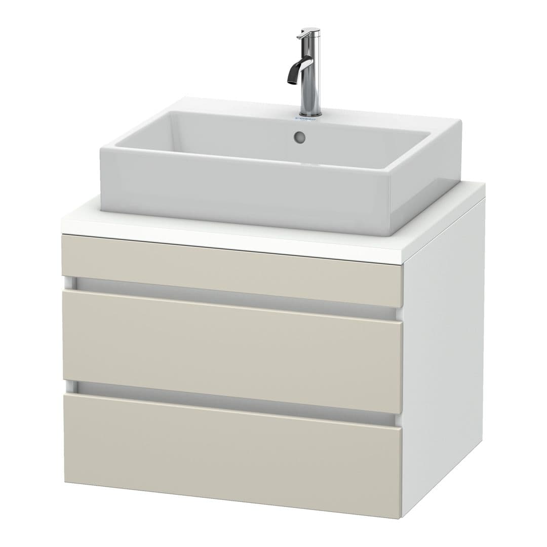 Duravit DuraStyle – Έπιπλο Νιπτήρα – 700 mm, για κονσόλα, 2 συρτάρια, νιπτήρας κέντρο, σώμα White Matt – Taupe Matt, Decor (DS531609118)