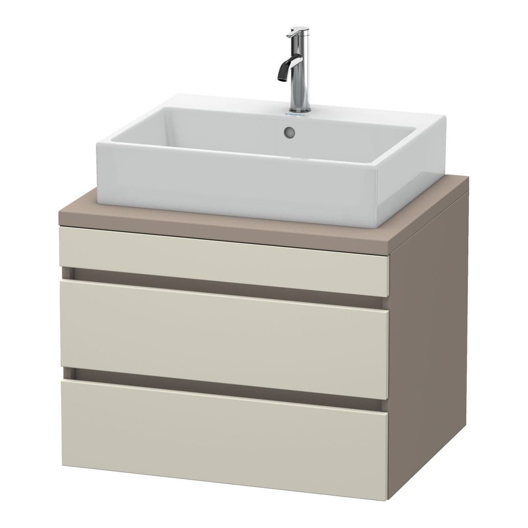 Duravit DuraStyle – Έπιπλο Νιπτήρα – 700 mm, για κονσόλα, 2 συρτάρια, νιπτήρας κέντρο, σώμα Basalte Matt – Taupe Matt, Decor (DS531609143)