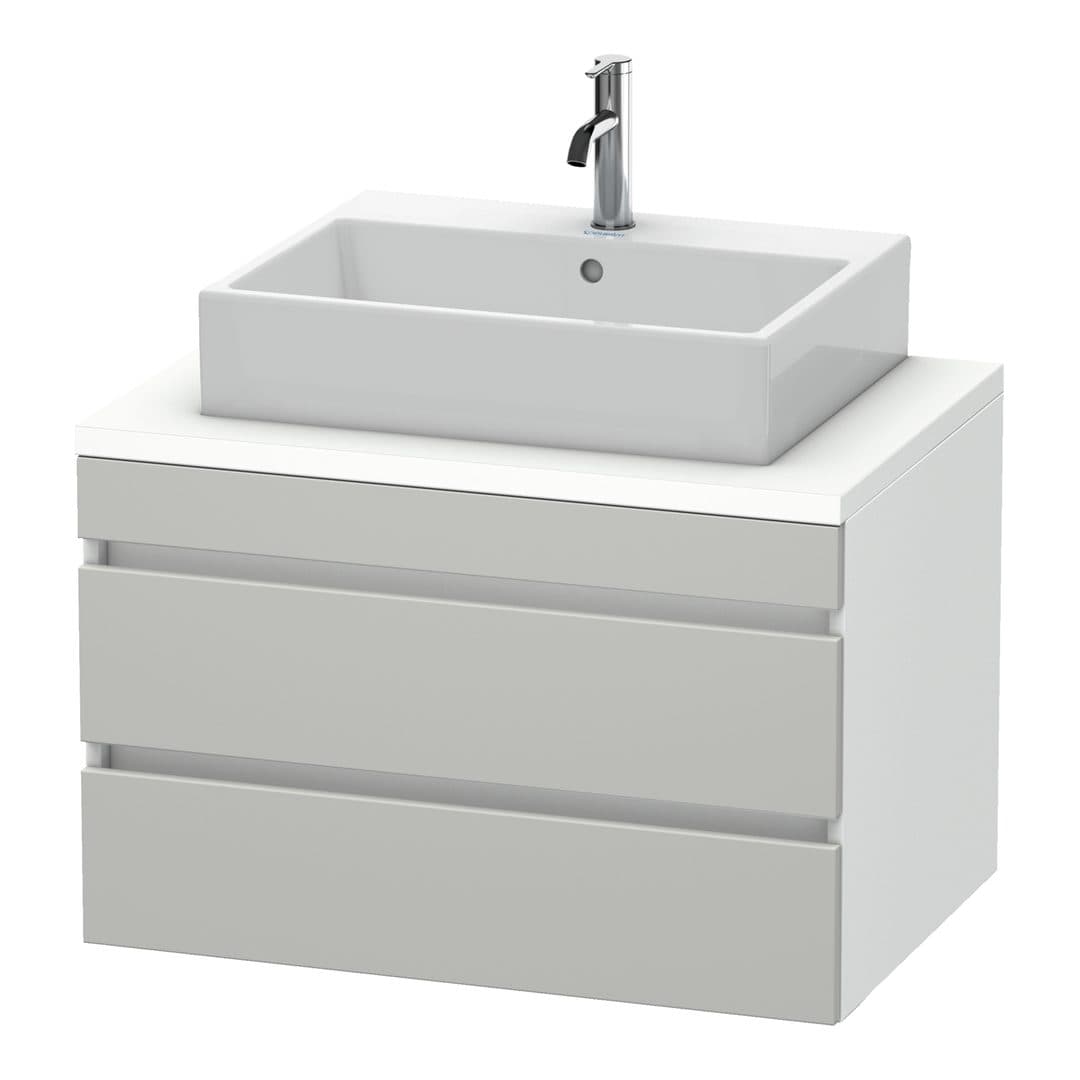 Duravit DuraStyle – Έπιπλο Νιπτήρα – 800 mm, για κονσόλα, 2 συρτάρια, νιπτήρας κέντρο, σώμα White Matt – Concrete grey Matt, Decor (DS531700718)