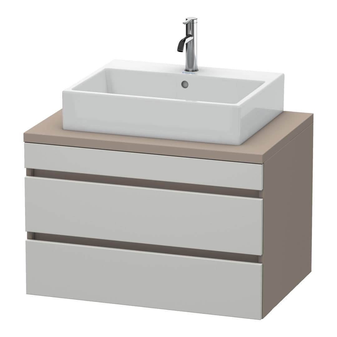 Duravit DuraStyle – Έπιπλο Νιπτήρα – 800 mm, για κονσόλα, 2 συρτάρια, νιπτήρας κέντρο, σώμα Basalte Matt – Concrete grey Matt, Decor (DS531700743)