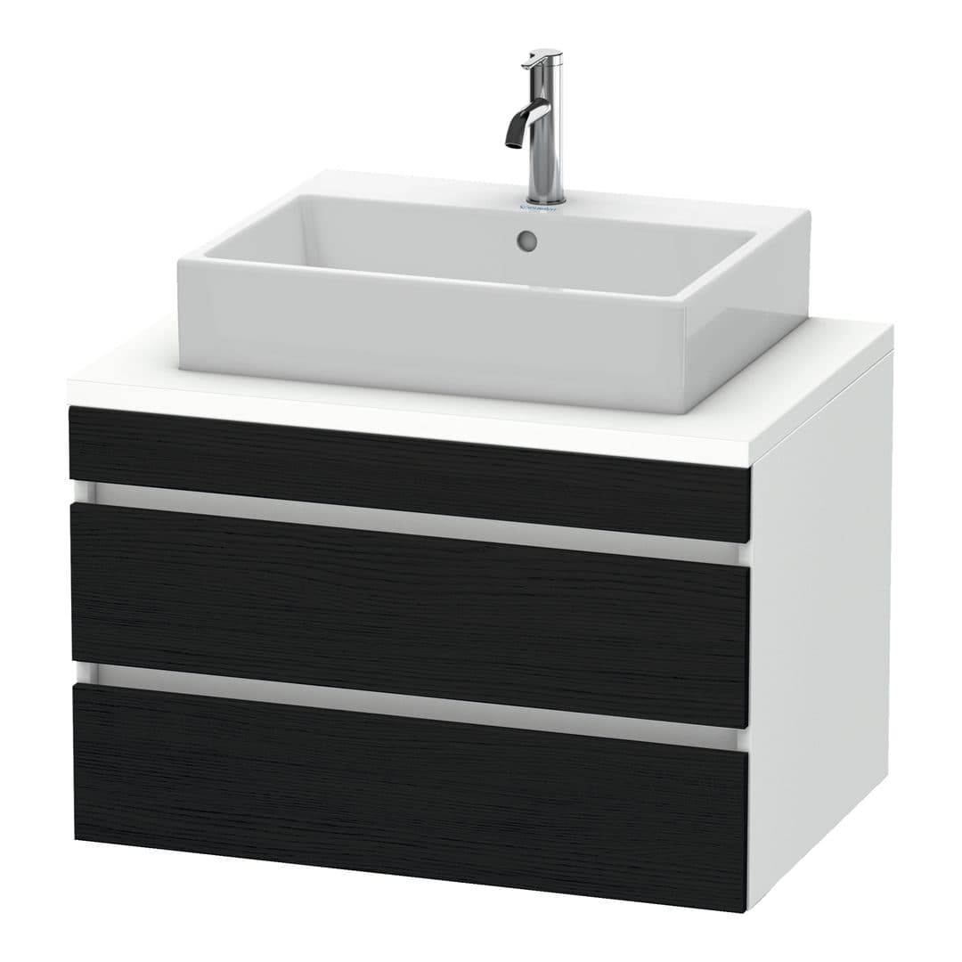 Duravit DuraStyle – Έπιπλο Νιπτήρα – 800 mm, για κονσόλα, 2 συρτάρια, νιπτήρας κέντρο, σώμα White Matt – Black oak Matt, Decor (DS531701618)