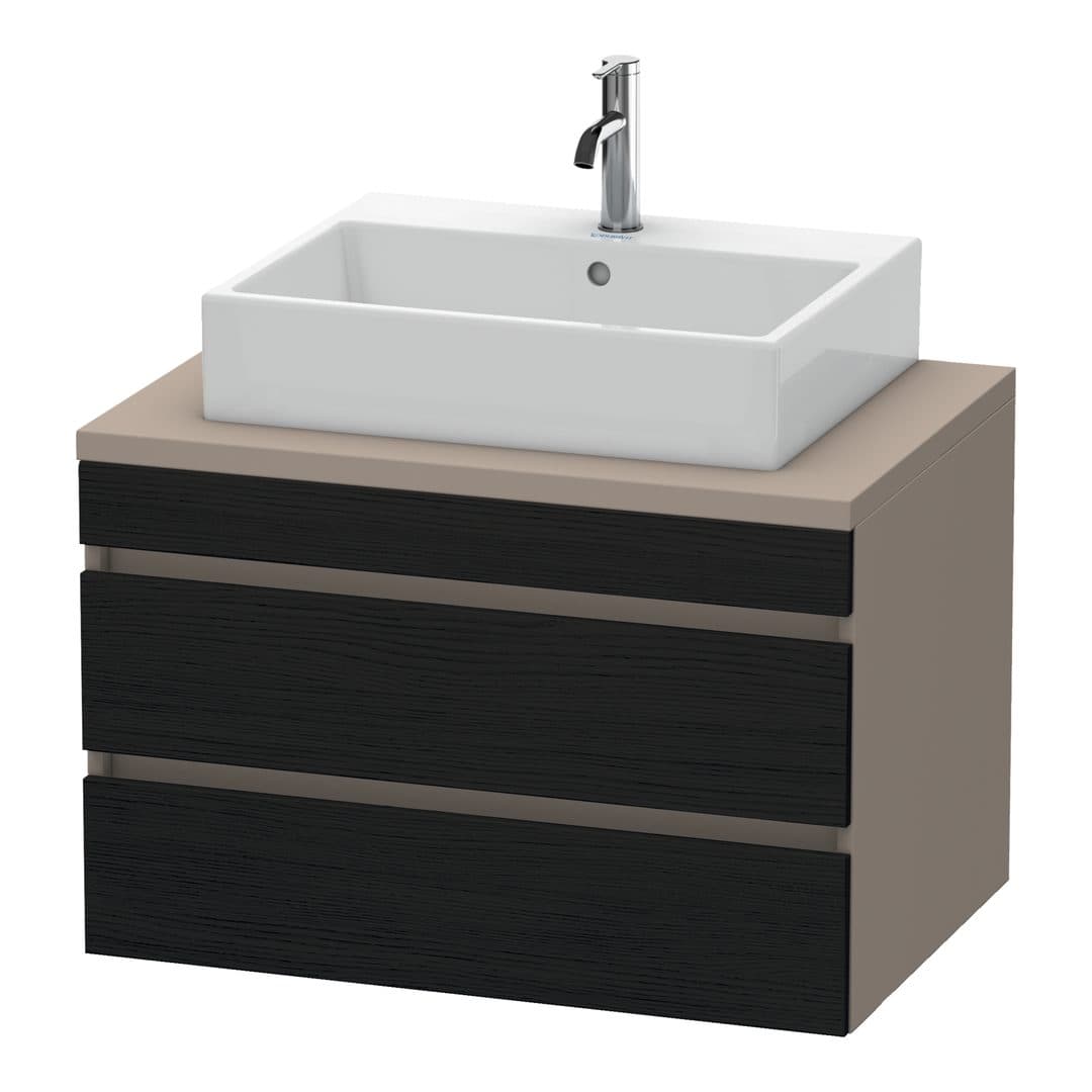 Duravit DuraStyle – Έπιπλο Νιπτήρα – 800 mm, για κονσόλα, 2 συρτάρια, νιπτήρας κέντρο, σώμα Basalte Matt – Black oak Matt, Decor (DS531701643)
