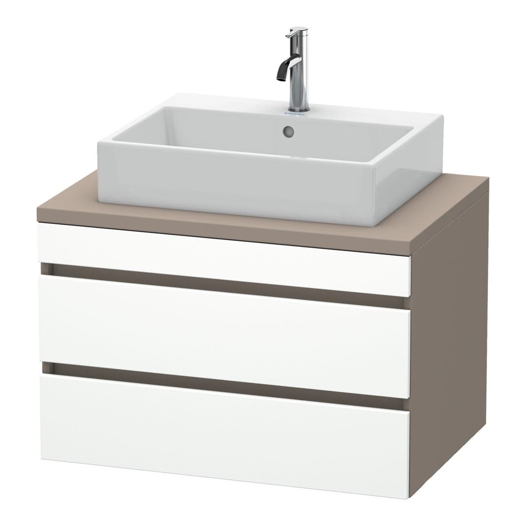Duravit DuraStyle – Έπιπλο Νιπτήρα – 800 mm, για κονσόλα, 2 συρτάρια, νιπτήρας κέντρο, σώμα Basalte Matt – White Matt, Decor (DS531701843)