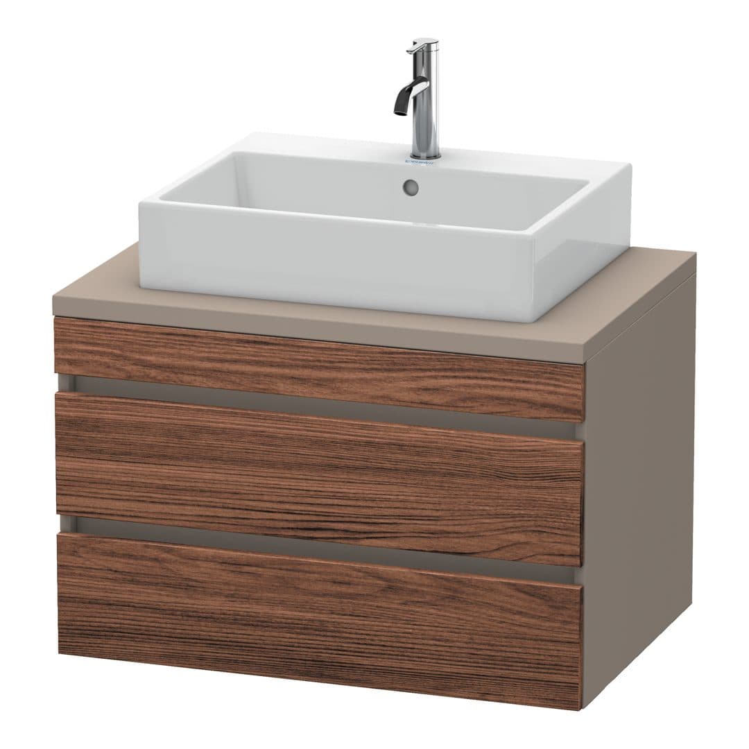 Duravit DuraStyle – Έπιπλο Νιπτήρα – 800 mm, για κονσόλα, 2 συρτάρια, νιπτήρας κέντρο, σώμα Basalte Matt – Walnut dark Matt, Decor (DS531702143)
