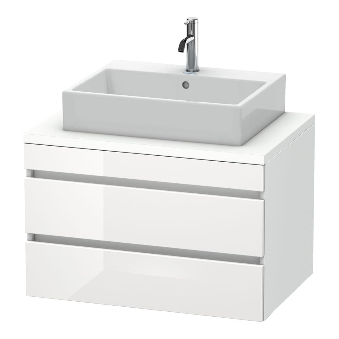 Duravit DuraStyle – Έπιπλο Νιπτήρα – 800 mm, για κονσόλα, 2 συρτάρια, νιπτήρας κέντρο, White Matt – White High Gloss, Decor (DS531702218)