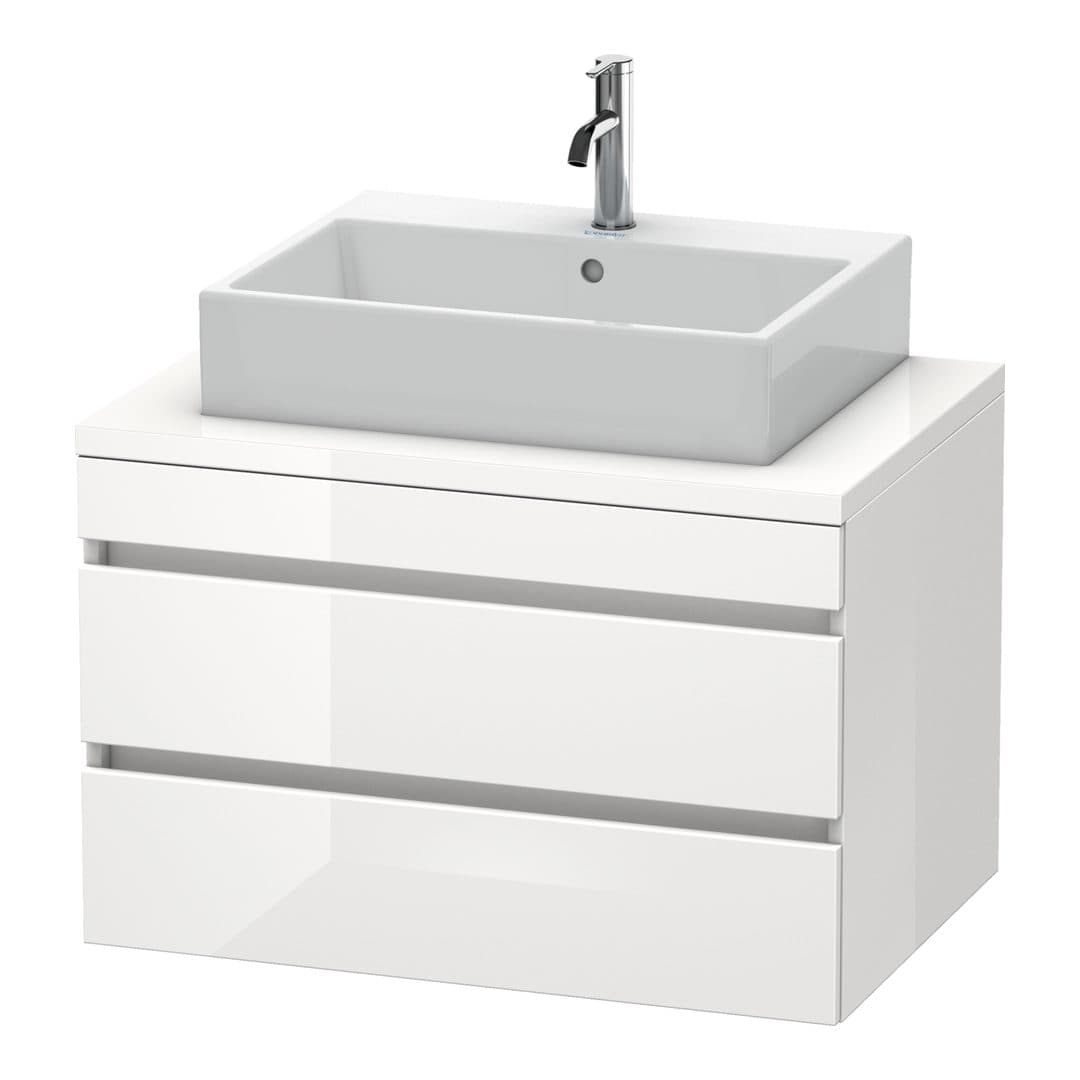 Duravit DuraStyle – Έπιπλο Νιπτήρα – 800 mm, για κονσόλα, 2 συρτάρια, νιπτήρας κέντρο – White High Gloss, Decor (DS531702222)
