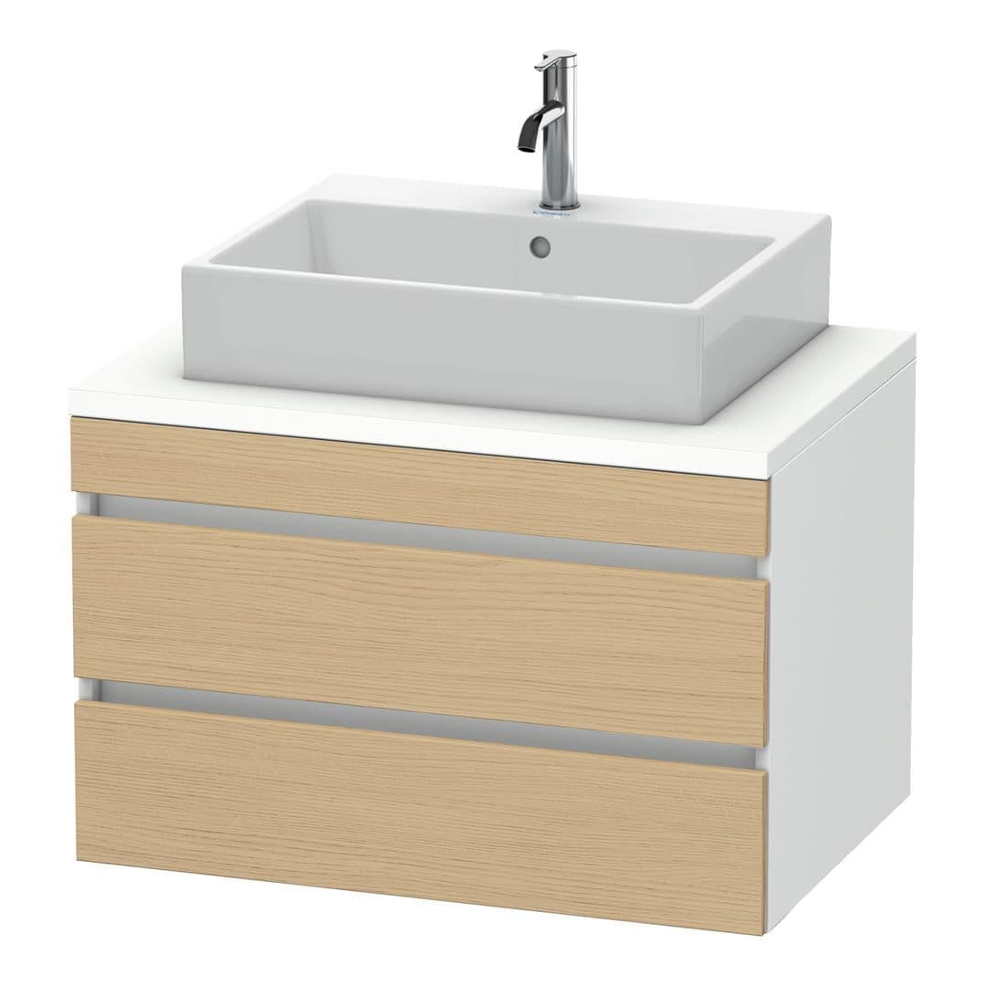 Duravit DuraStyle – Έπιπλο Νιπτήρα – 800 mm, για κονσόλα, 2 συρτάρια, νιπτήρας κέντρο, σώμα White Matt – Natural oak, Decor (DS531703018)