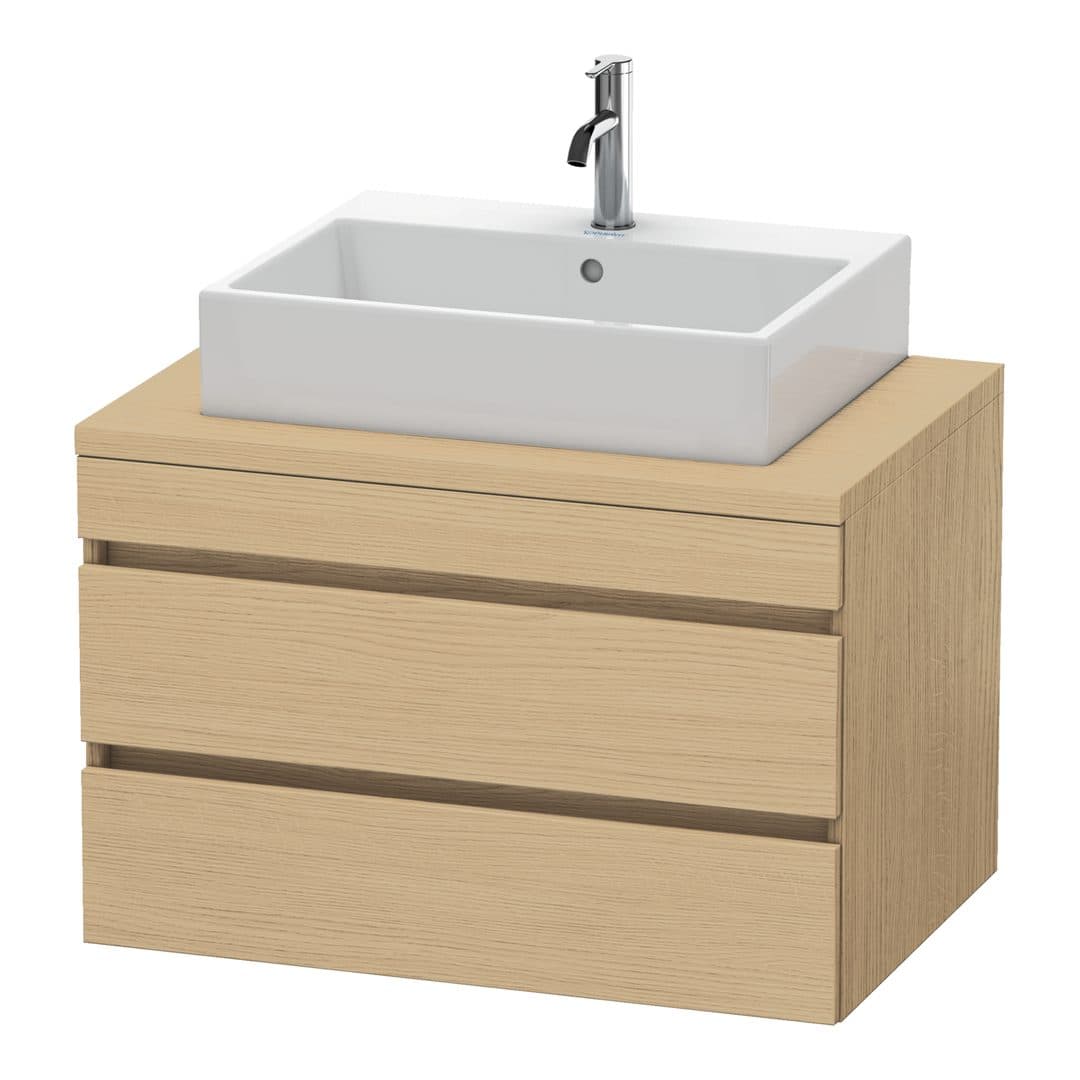Duravit DuraStyle – Έπιπλο Νιπτήρα – 800 mm, για κονσόλα, 2 συρτάρια, νιπτήρας κέντρο – Natural oak, Decor (DS531703030)