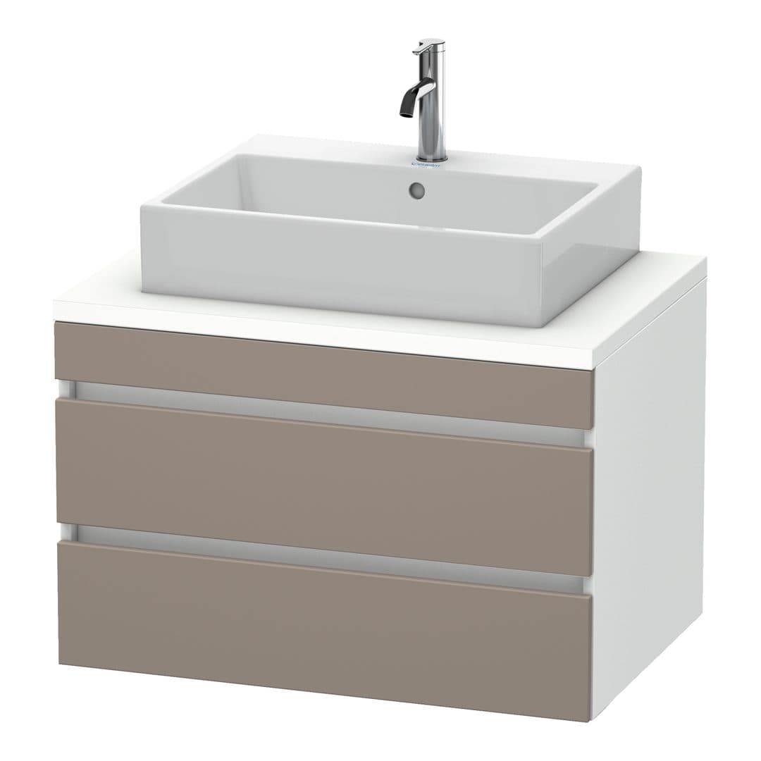 Duravit DuraStyle – Έπιπλο Νιπτήρα – 800 mm, για κονσόλα, 2 συρτάρια, νιπτήρας κέντρο, σώμα White Matt – Basalte Matt, Decor (DS531704318)