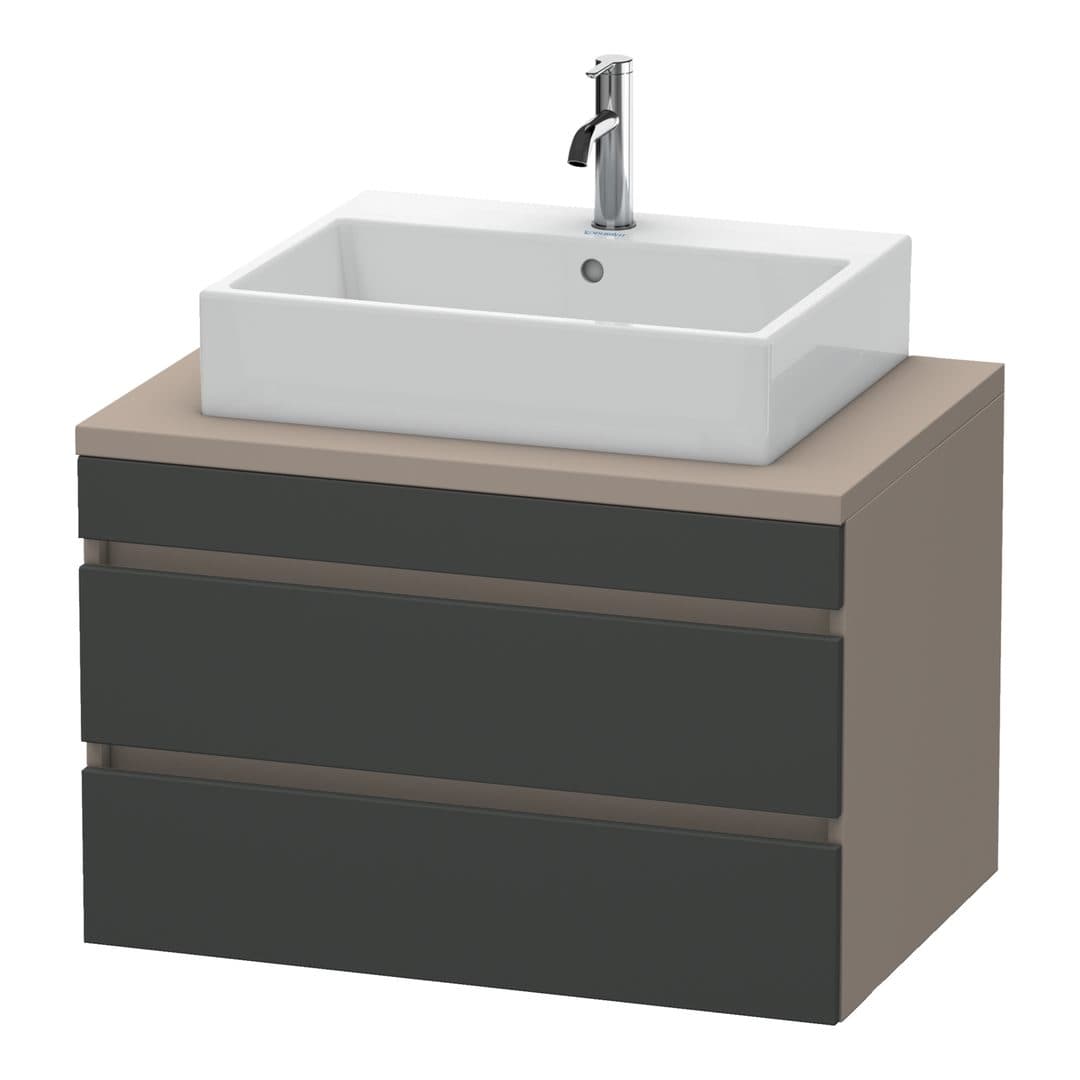 Duravit DuraStyle – Έπιπλο Νιπτήρα – 800 mm, για κονσόλα, 2 συρτάρια, νιπτήρας κέντρο, σώμα Basalte Matt – Graphite Matt, Decor (DS531704943)