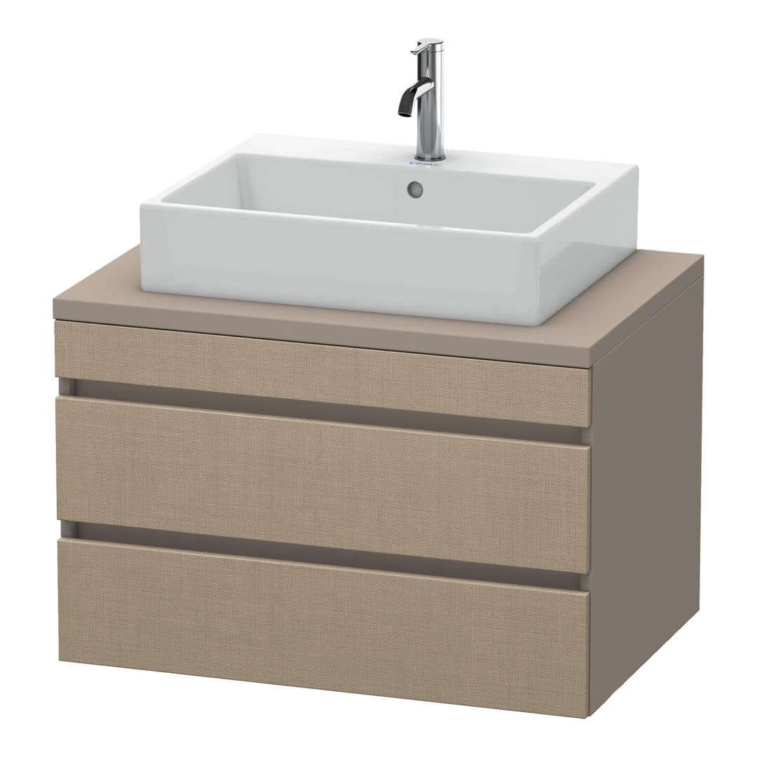 Duravit DuraStyle – Έπιπλο Νιπτήρα – 800 mm, για κονσόλα, 2 συρτάρια, νιπτήρας κέντρο, σώμα Basalte Matt – Linen Matt, Decor (DS531707543)