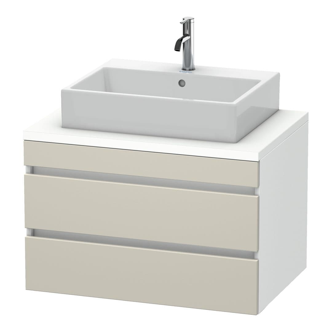 Duravit DuraStyle – Έπιπλο Νιπτήρα – 800 mm, για κονσόλα, 2 συρτάρια, νιπτήρας κέντρο, σώμα White Matt – Taupe Matt, Decor (DS531709118)