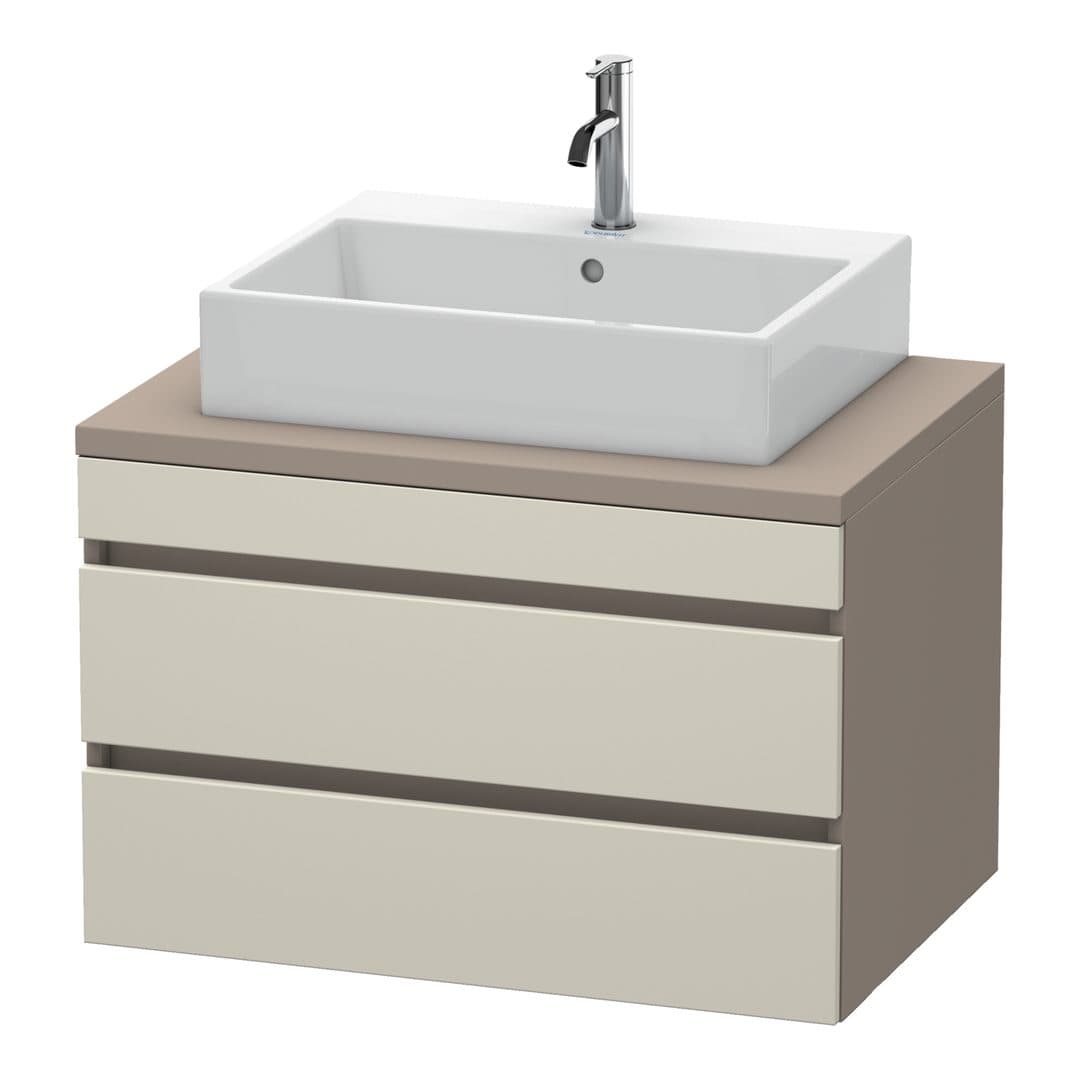 Duravit DuraStyle – Έπιπλο Νιπτήρα – 800 mm, για κονσόλα, 2 συρτάρια, νιπτήρας κέντρο, σώμα Basalte Matt – Taupe Matt, Decor (DS531709143)