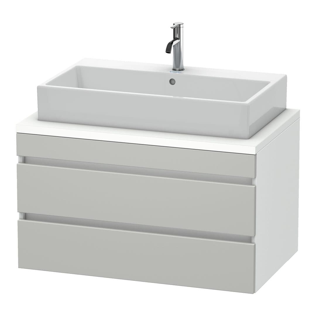 Duravit DuraStyle – Έπιπλο Νιπτήρα – 900 mm, για κονσόλα, 2 συρτάρια, νιπτήρας κέντρο, σώμα White Matt – Concrete grey Matt, Decor (DS531800718)