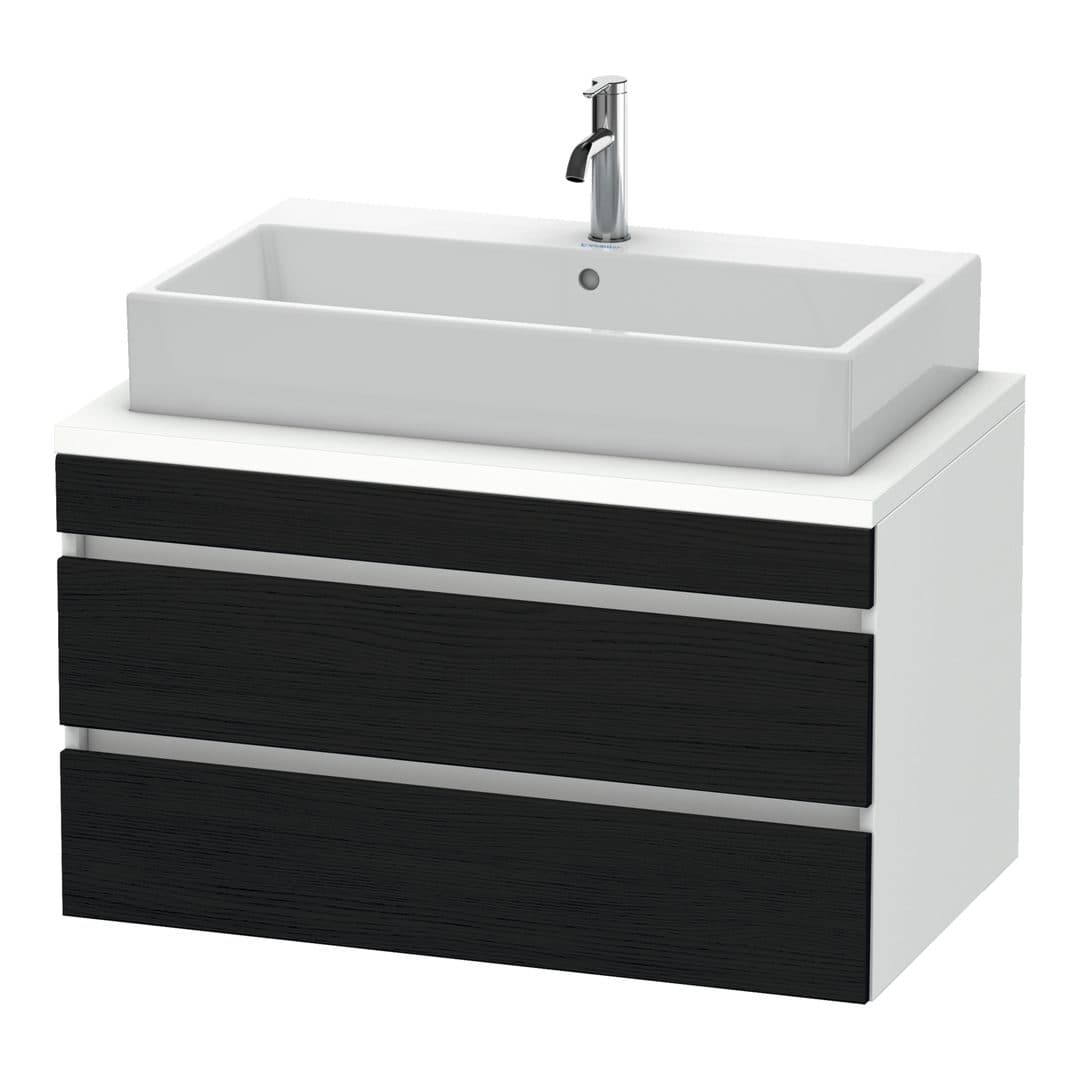 Duravit DuraStyle – Έπιπλο Νιπτήρα – 900 mm, για κονσόλα, 2 συρτάρια, νιπτήρας κέντρο, σώμα White Matt – Black oak Matt, Decor (DS531801618)