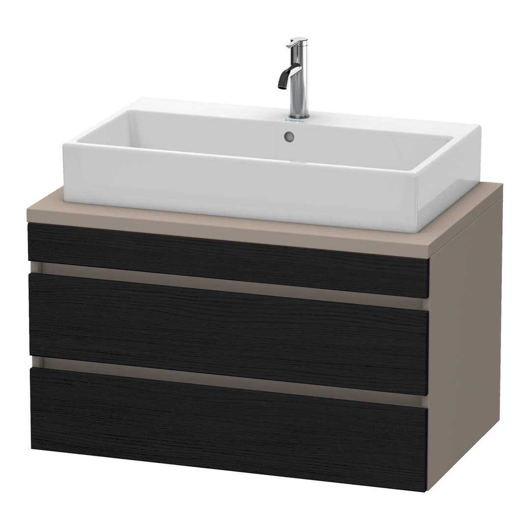 Duravit DuraStyle – Έπιπλο Νιπτήρα – 900 mm, για κονσόλα, 2 συρτάρια, νιπτήρας κέντρο, σώμα Basalte Matt – Black oak Matt, Decor (DS531801643)