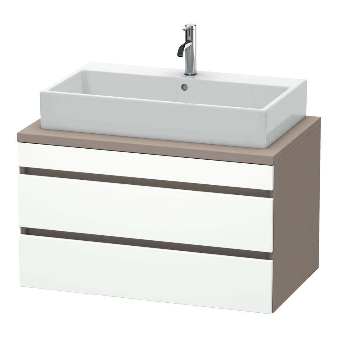 Duravit DuraStyle – Έπιπλο Νιπτήρα – 900 mm, για κονσόλα, 2 συρτάρια, νιπτήρας κέντρο, σώμα Basalte Matt – White Matt, Decor (DS531801843)