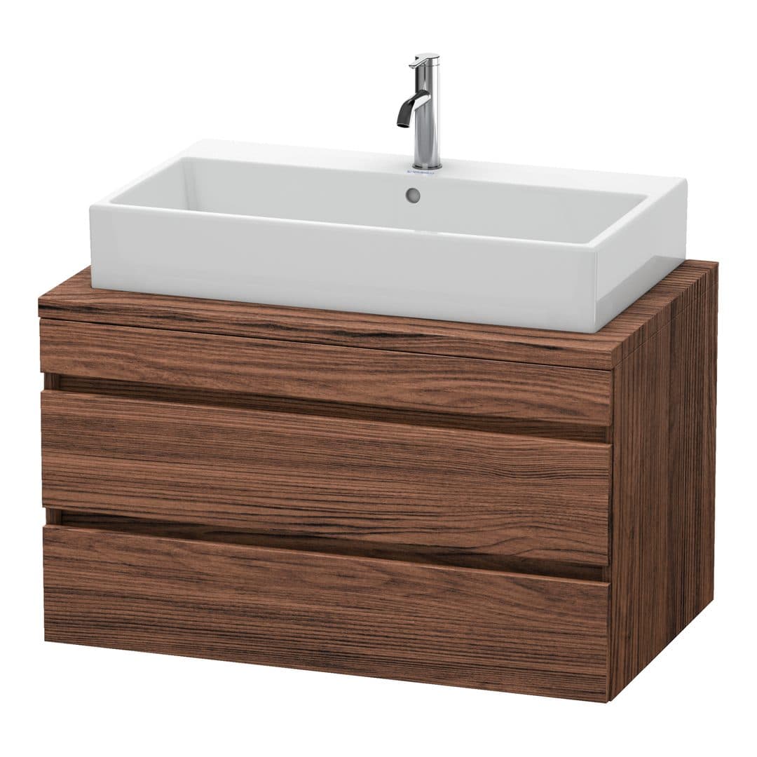 Duravit DuraStyle – Έπιπλο Νιπτήρα – 900 mm, για κονσόλα, 2 συρτάρια, νιπτήρας κέντρο – Walnut dark Matt, Decor (DS531802121)