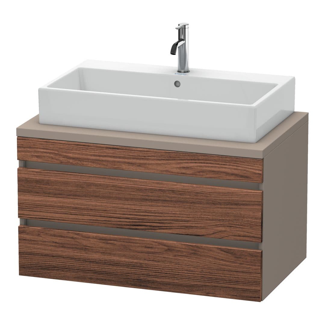 Duravit DuraStyle – Έπιπλο Νιπτήρα – 900 mm, για κονσόλα, 2 συρτάρια, νιπτήρας κέντρο, σώμα Basalte Matt – Walnut dark Matt, Decor (DS531802143)