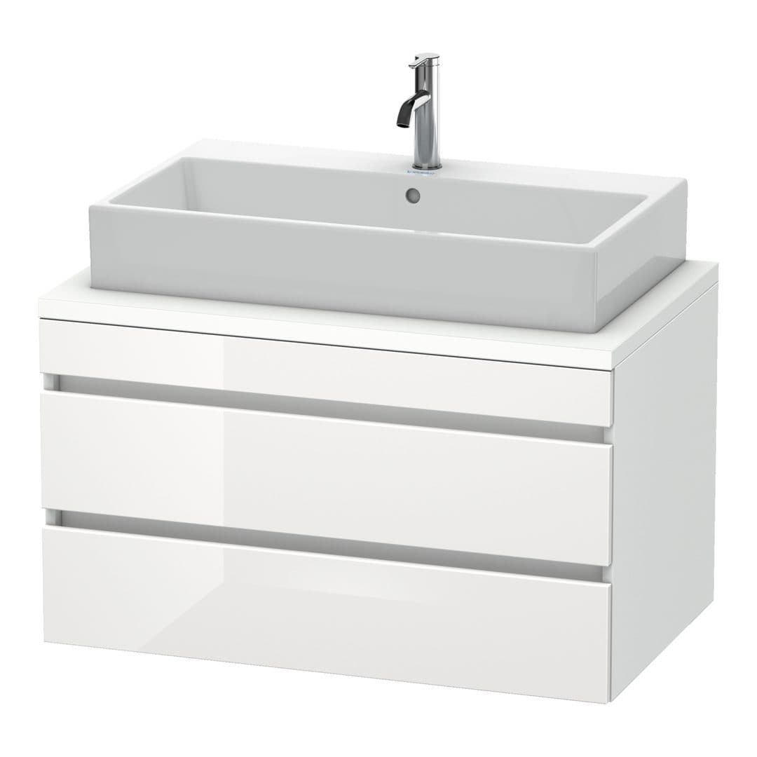 Duravit DuraStyle – Έπιπλο Νιπτήρα – 900 mm, για κονσόλα, 2 συρτάρια, νιπτήρας κέντρο, White Matt – White High Gloss, Decor (DS531802218)