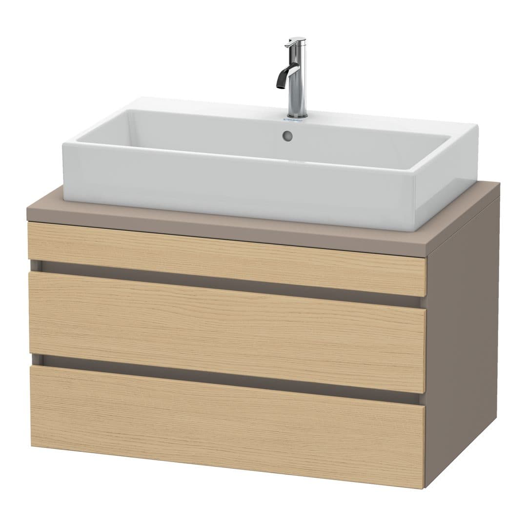 Duravit DuraStyle – Έπιπλο Νιπτήρα – 900 mm, για κονσόλα, 2 συρτάρια, νιπτήρας κέντρο, σώμα Basalte Matt – Natural oak, Decor (DS531803043)