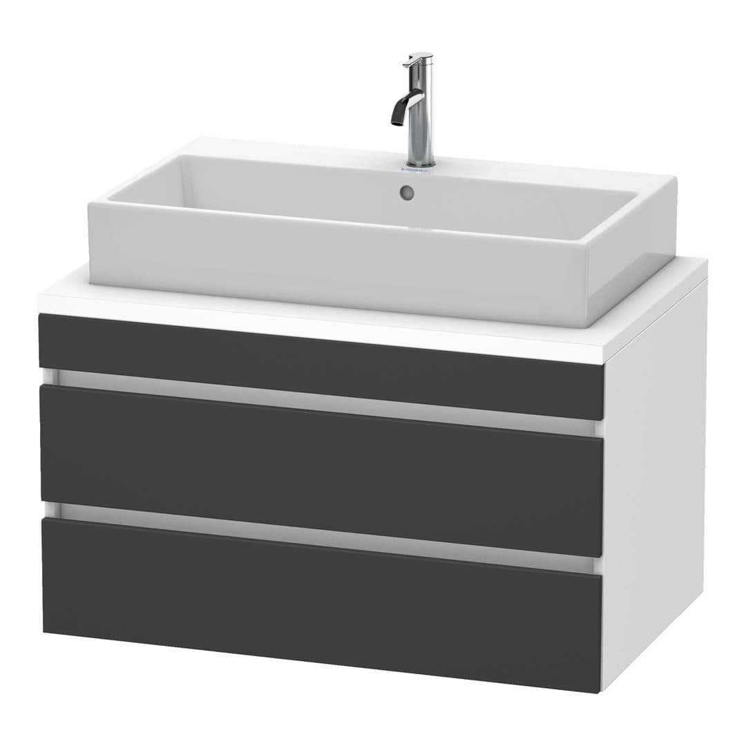 Duravit DuraStyle – Έπιπλο Νιπτήρα – 900 mm, για κονσόλα, 2 συρτάρια, νιπτήρας κέντρο, σώμα White Matt – Graphite Matt, Decor (DS531804918)
