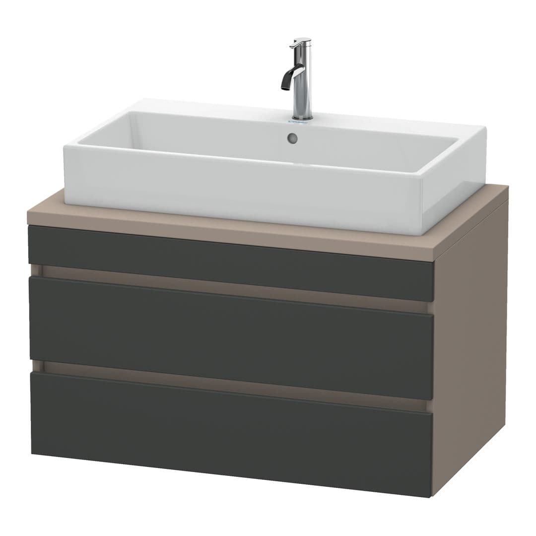 Duravit DuraStyle – Έπιπλο Νιπτήρα – 900 mm, για κονσόλα, 2 συρτάρια, νιπτήρας κέντρο, σώμα Basalte Matt – Graphite Matt, Decor (DS531804943)