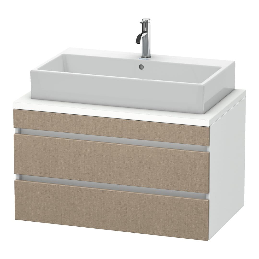 Duravit DuraStyle – Έπιπλο Νιπτήρα – 900 mm, για κονσόλα, 2 συρτάρια, νιπτήρας κέντρο, σώμα White Matt – Linen Matt, Decor (DS531807518)