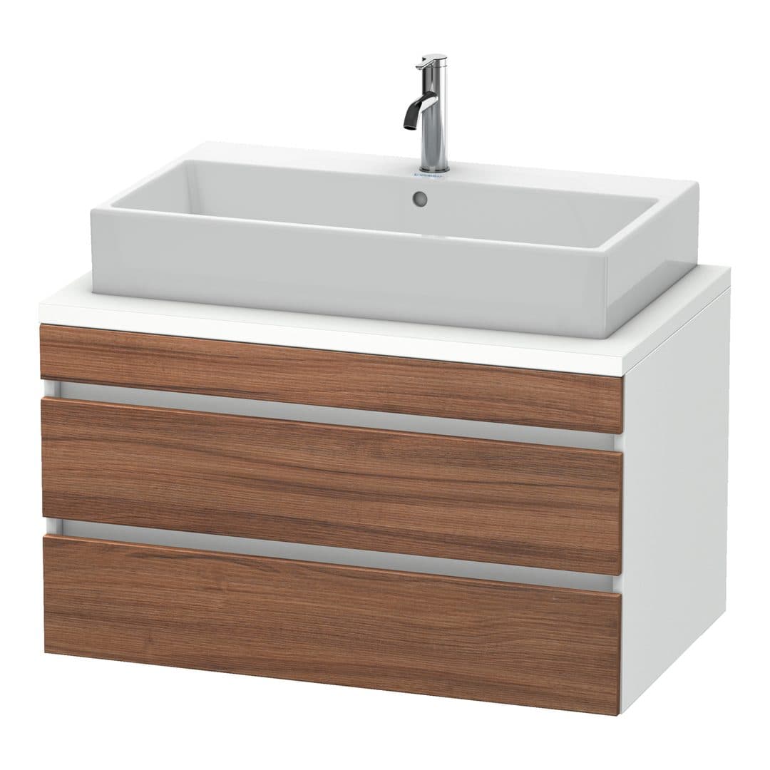 Duravit DuraStyle – Έπιπλο Νιπτήρα – 900 mm, για κονσόλα, 2 συρτάρια, νιπτήρας κέντρο, σώμα White Matt – Walnut Matt, Decor (DS531807918)