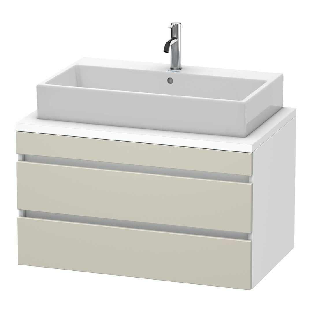 Duravit DuraStyle – Έπιπλο Νιπτήρα – 900 mm, για κονσόλα, 2 συρτάρια, νιπτήρας κέντρο, σώμα White Matt – Taupe Matt, Decor (DS531809118)