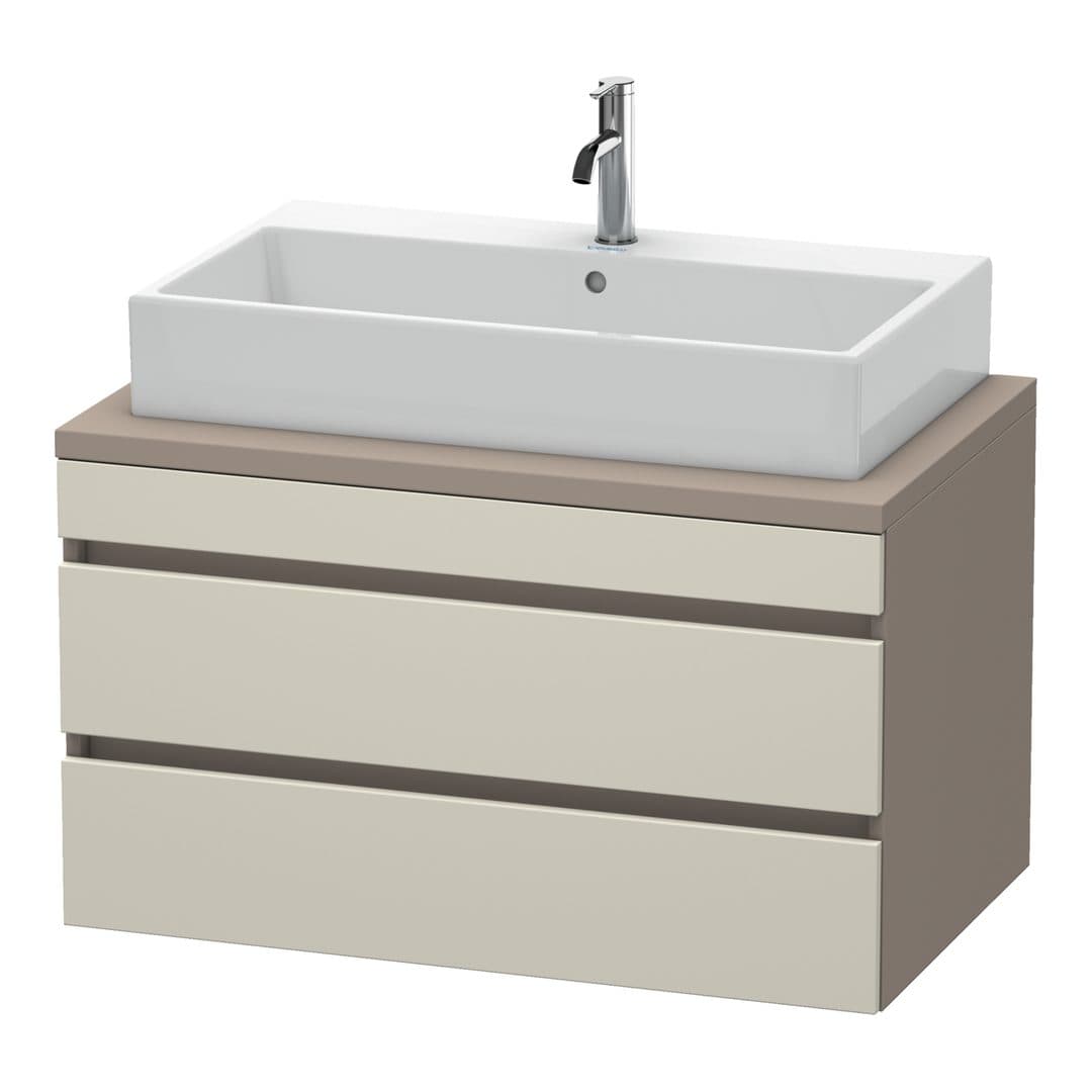 Duravit DuraStyle – Έπιπλο Νιπτήρα – 900 mm, για κονσόλα, 2 συρτάρια, νιπτήρας κέντρο, σώμα Basalte Matt – Taupe Matt, Decor (DS531809143)