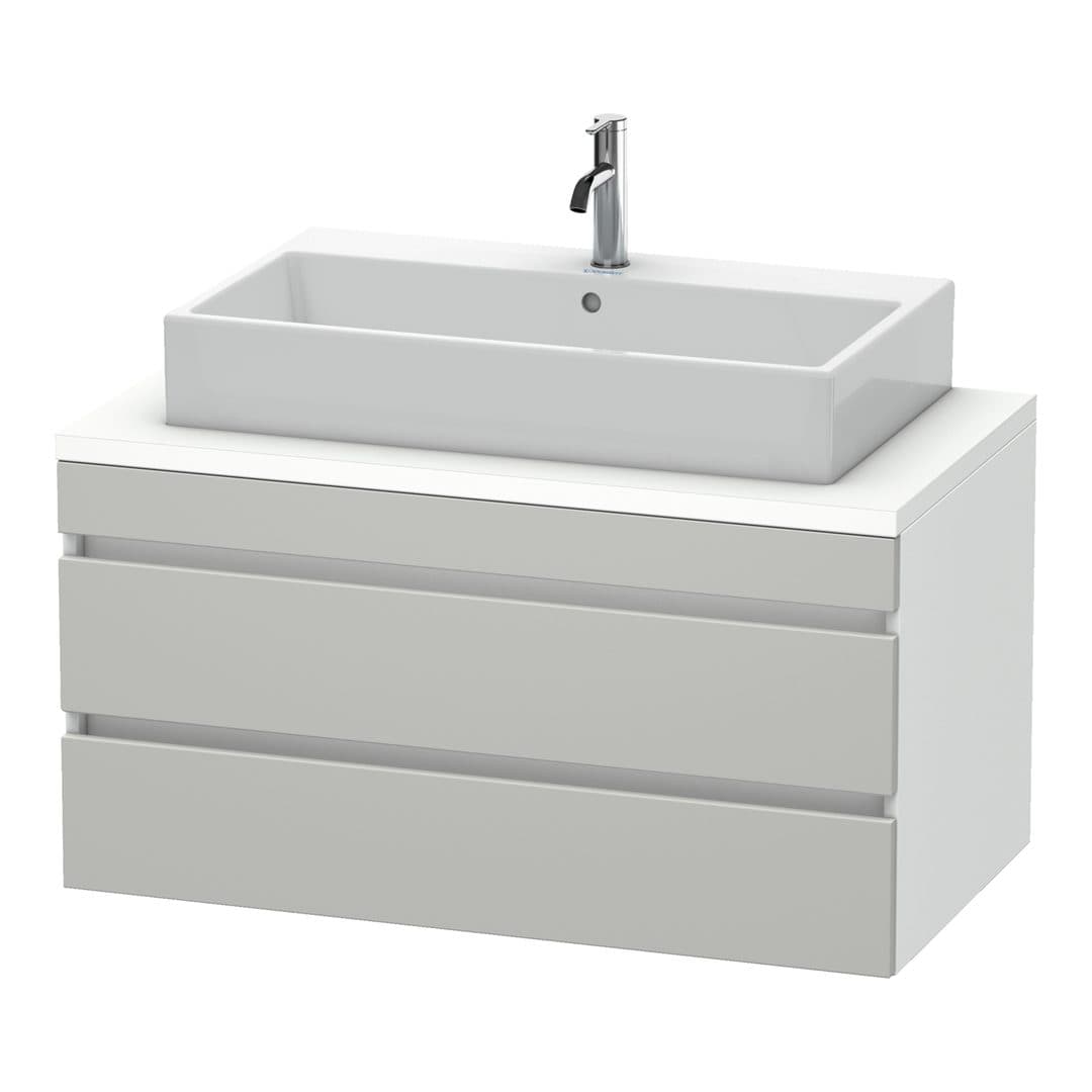 Duravit DuraStyle – Έπιπλο Νιπτήρα – 1000 mm, για κονσόλα, 2 συρτάρια, νιπτήρας κέντρο, σώμα White Matt – Concrete grey Matt, Decor (DS531900718)