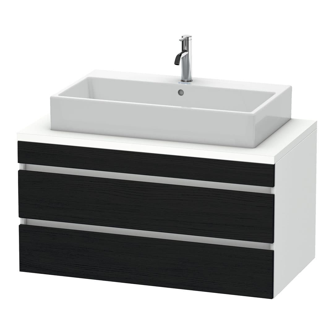 Duravit DuraStyle – Έπιπλο Νιπτήρα – 1000 mm, για κονσόλα, 2 συρτάρια, νιπτήρας κέντρο, σώμα White Matt – Black oak Matt, Decor (DS531901618)