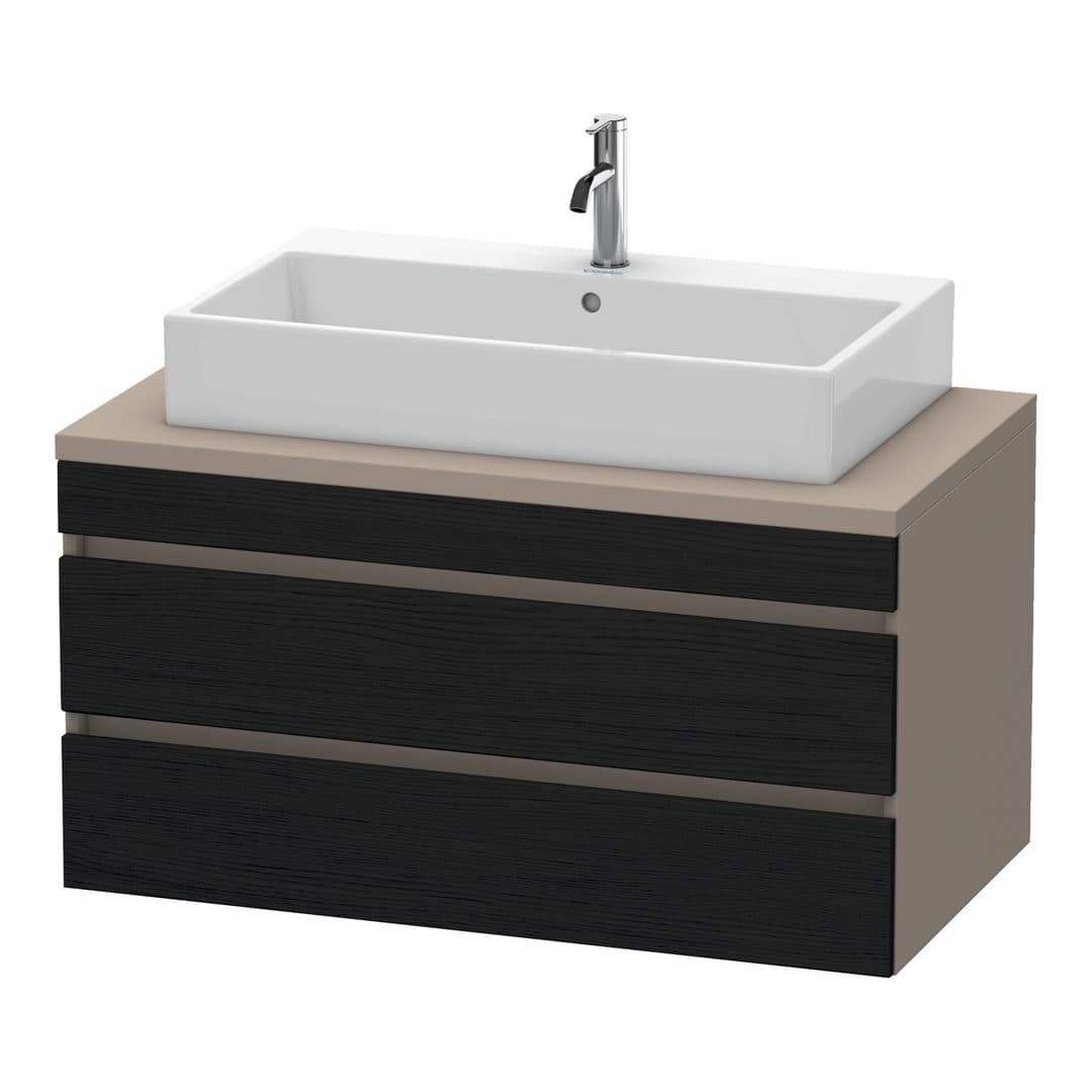 Duravit DuraStyle – Έπιπλο Νιπτήρα – 1000 mm, για κονσόλα, 2 συρτάρια, νιπτήρας κέντρο, σώμα Basalte Matt – Black oak Matt, Decor (DS531901643)