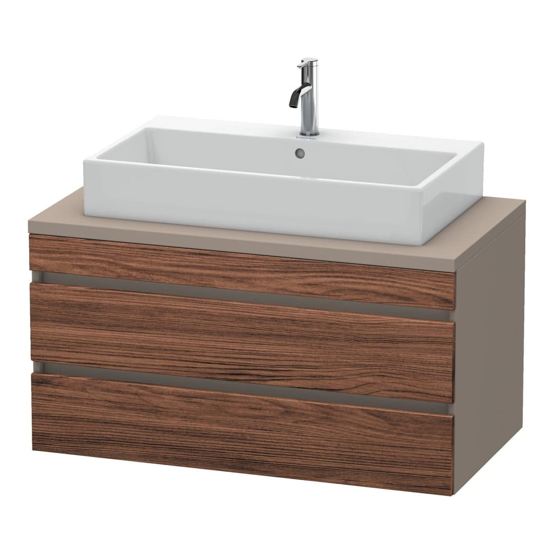 Duravit DuraStyle – Έπιπλο Νιπτήρα – 1000 mm, για κονσόλα, 2 συρτάρια, νιπτήρας κέντρο, σώμα Basalte Matt – Walnut dark Matt, Decor (DS531902143)