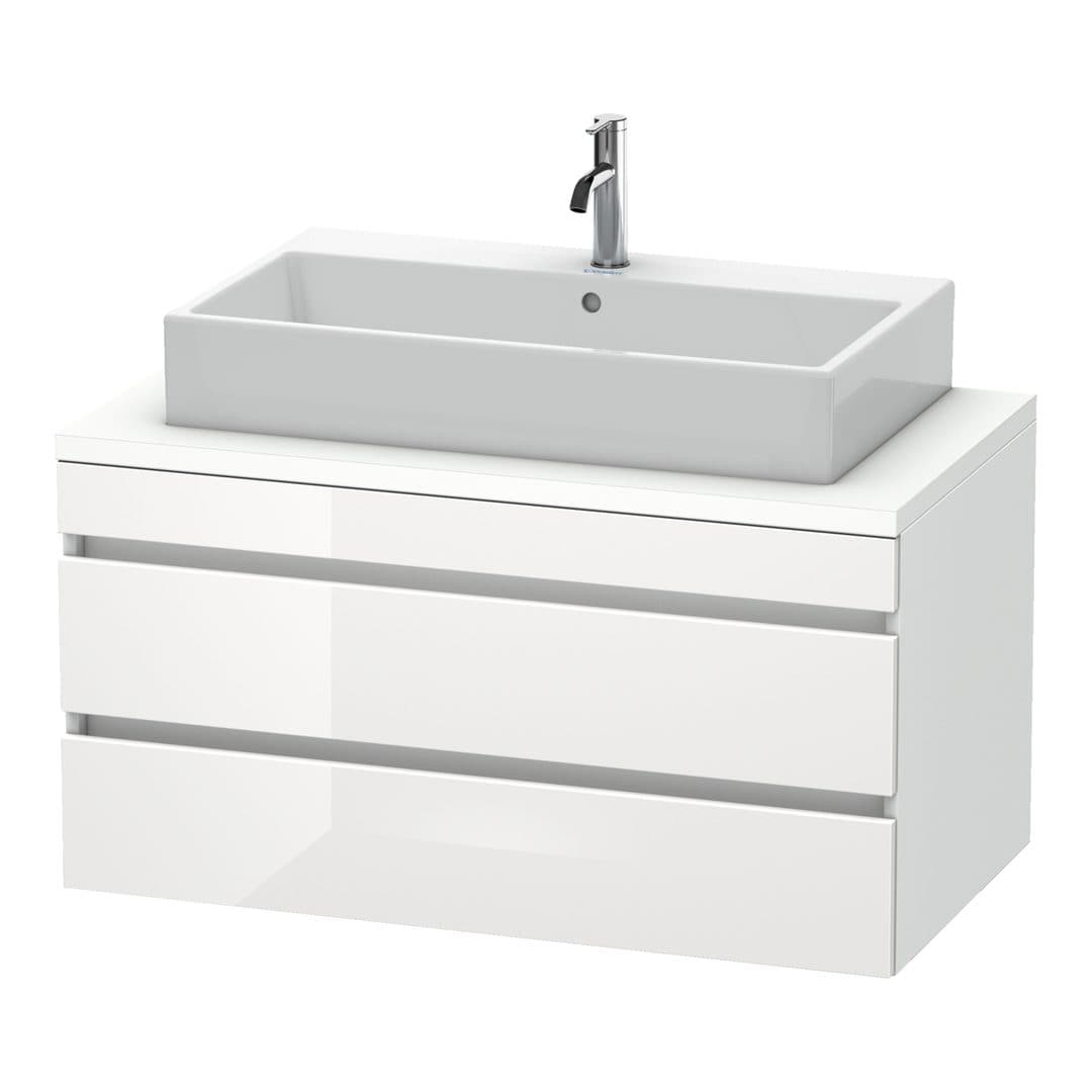 Duravit DuraStyle – Έπιπλο Νιπτήρα – 1000 mm, για κονσόλα, 2 συρτάρια, νιπτήρας κέντρο, White Matt – White High Gloss, Decor (DS531902218)