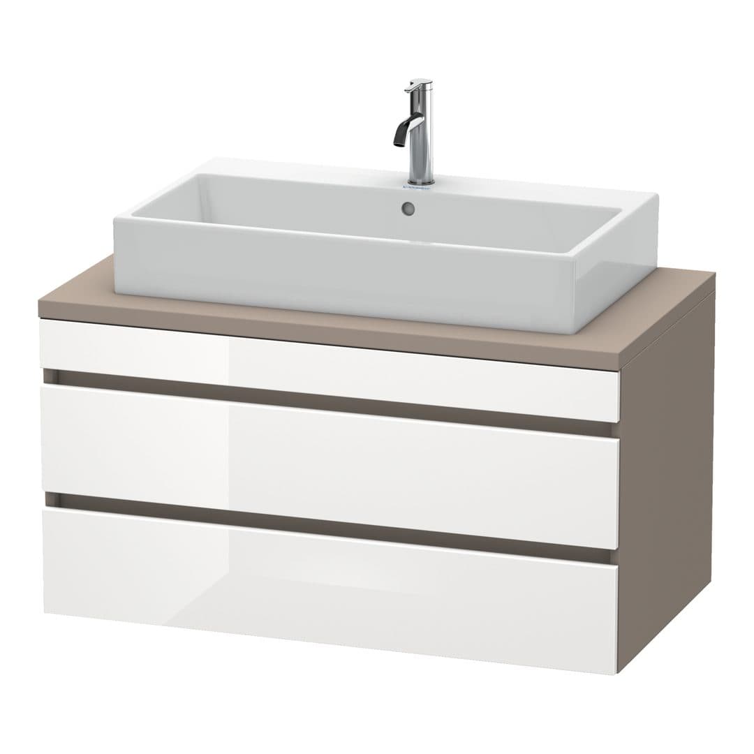 Duravit DuraStyle – Έπιπλο Νιπτήρα – 1000 mm, για κονσόλα, 2 συρτάρια, νιπτήρας κέντρο, σώμα Basalte Matt – White High Gloss, Decor (DS531902243)