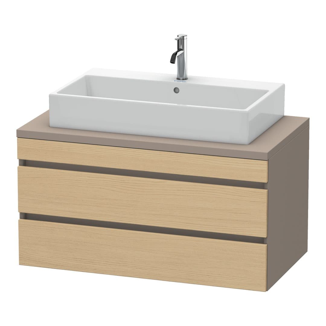 Duravit DuraStyle – Έπιπλο Νιπτήρα – 1000 mm, για κονσόλα, 2 συρτάρια, νιπτήρας κέντρο, σώμα Basalte Matt – Natural oak, Decor (DS531903043)