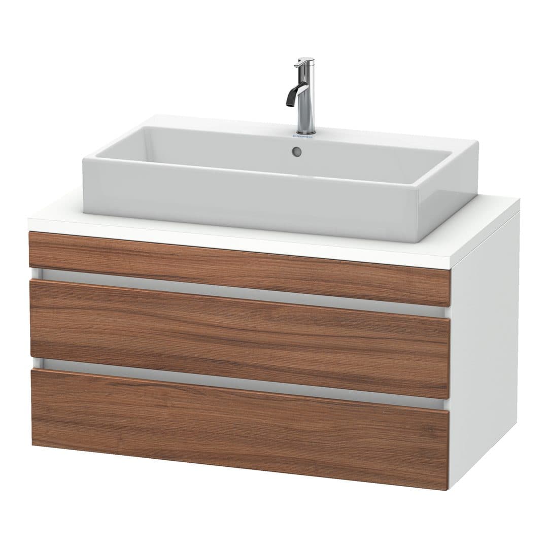 Duravit DuraStyle – Έπιπλο Νιπτήρα – 1000 mm, για κονσόλα, 2 συρτάρια, νιπτήρας κέντρο, σώμα White Matt – Walnut Matt, Decor (DS531907918)
