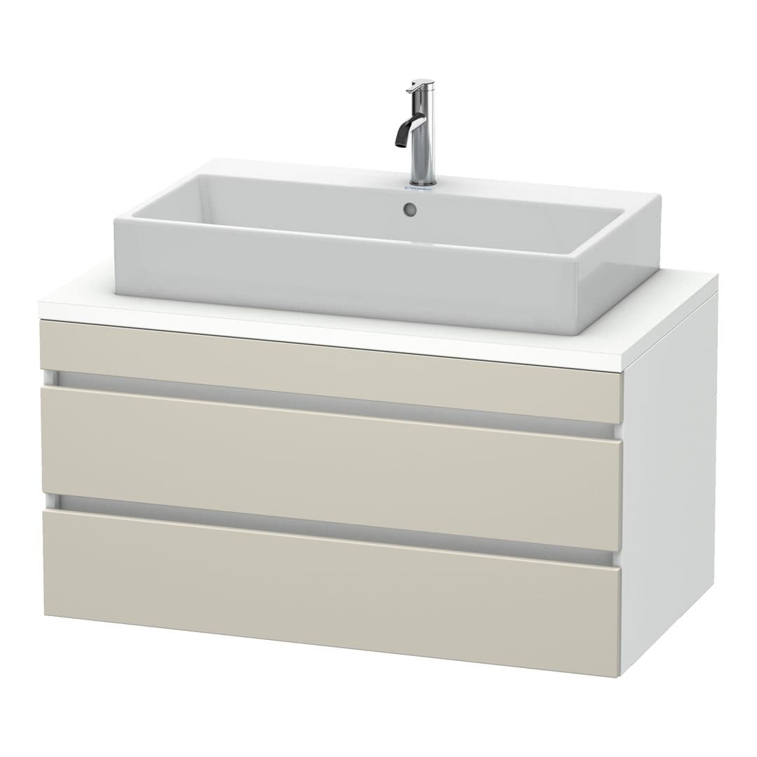 Duravit DuraStyle – Έπιπλο Νιπτήρα – 1000 mm, για κονσόλα, 2 συρτάρια, νιπτήρας κέντρο, σώμα White Matt – Taupe Matt, Decor (DS531909118)