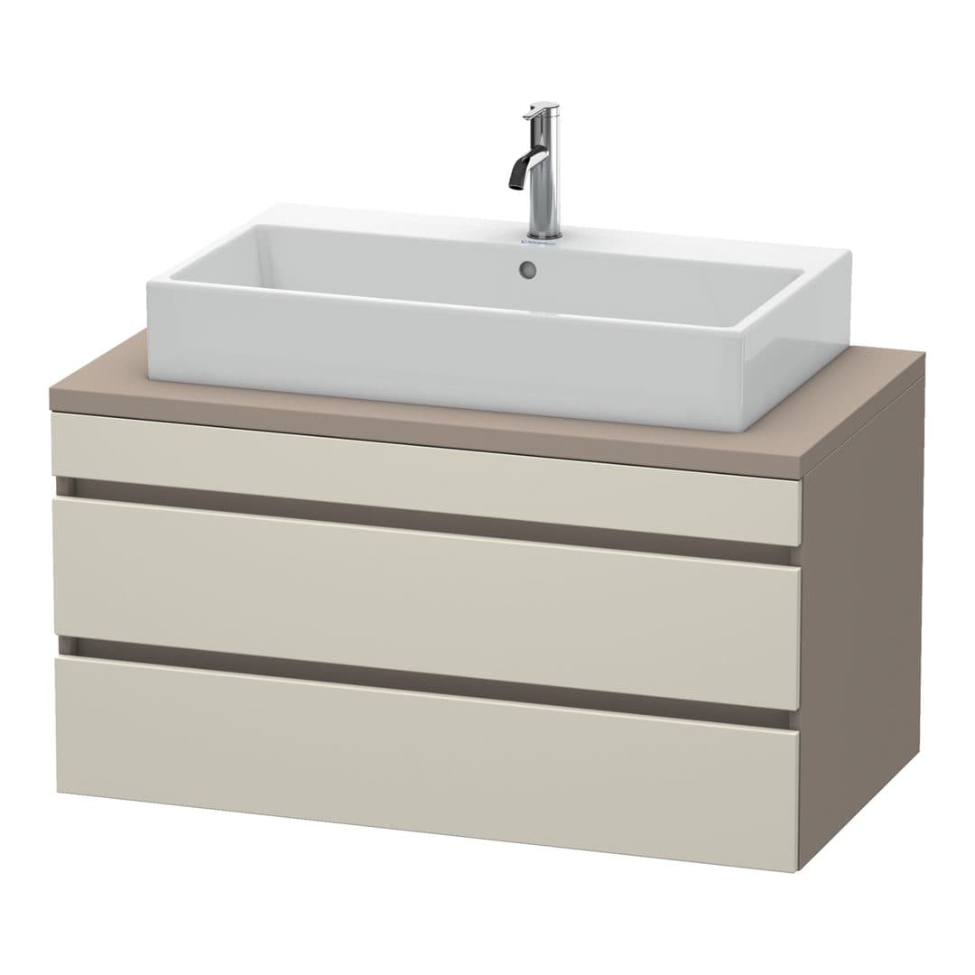 Duravit DuraStyle – Έπιπλο Νιπτήρα – 1000 mm, για κονσόλα, 2 συρτάρια, νιπτήρας κέντρο, σώμα Basalte Matt – Taupe Matt, Decor (DS531909143)