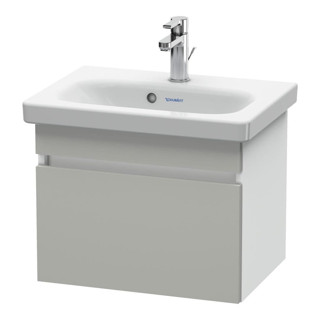 Duravit DuraStyle – Έπιπλο Νιπτήρα – 500 mm, 1 συρτάρι, νιπτήρας κέντρο, σώμα White Matt, Compact – Concrete grey Matt, Decor (DS630300718)
