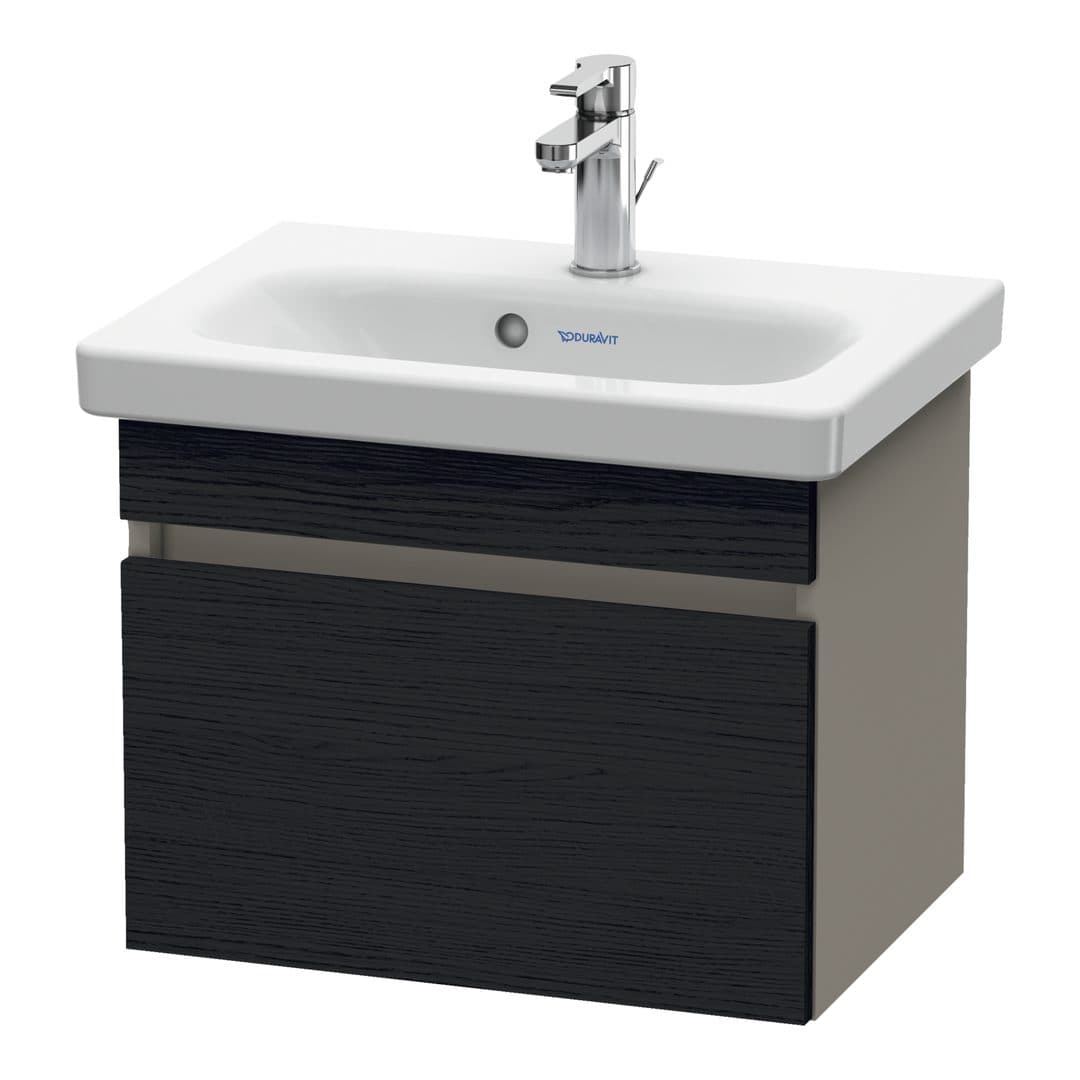 Duravit DuraStyle – Έπιπλο Νιπτήρα – 500 mm, 1 συρτάρι, νιπτήρας κέντρο, σώμα Basalte Matt, Compact – Black oak Matt, Decor (DS630301643)