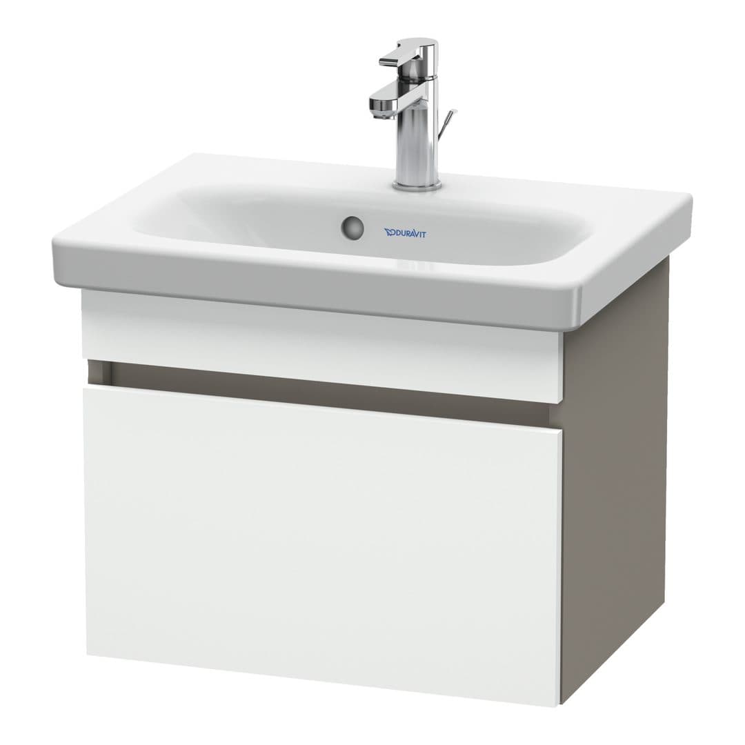 Duravit DuraStyle – Έπιπλο Νιπτήρα – 500 mm, 1 συρτάρι, νιπτήρας κέντρο, σώμα Basalte Matt, Compact – White Matt, Decor (DS630301843)